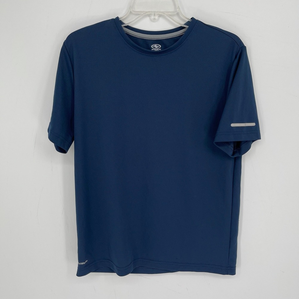 Athletic Works Men's Blue DriWorks Performance Short Sleeve Gym T-Shirt Size S